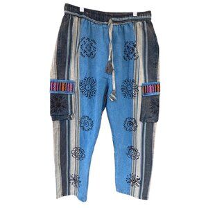 Rising International Cargo Pull On Pants  Sz Medium Boho 100% Cotton